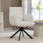 Fåtölj Snurrbar Elegant Gräddvit Tyg för Sovrum och Lounge Modern Design med Vadderad Sits Stabil 120 kg