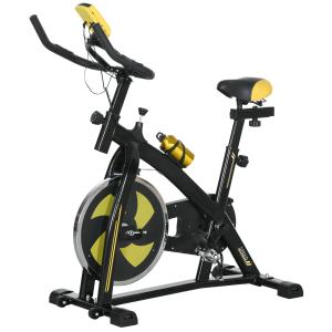 Tyst Motionscykel med Justerbart Motstånd, Pulssensor och Monitor, Gul