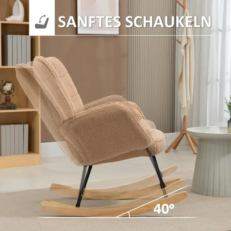 Gungstol Accentstol Brun av Imiterat Lammskinn Relaxstol