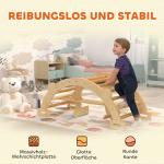 Klätterbåge Trä Inomhus Natur Trä för Barn 2 till 4 År Montessori Leksak 2 i 1 som Kan Vändas till Gungbräda Främjar Balans och Koordination 110 cm