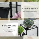 Blomhylla Växttrappa 4 Våningar Svart av Stål för Trädgård och Balkong Fällbar Växtställning Dekorativ och Platsbesparande 57 x 55 x 63 cm