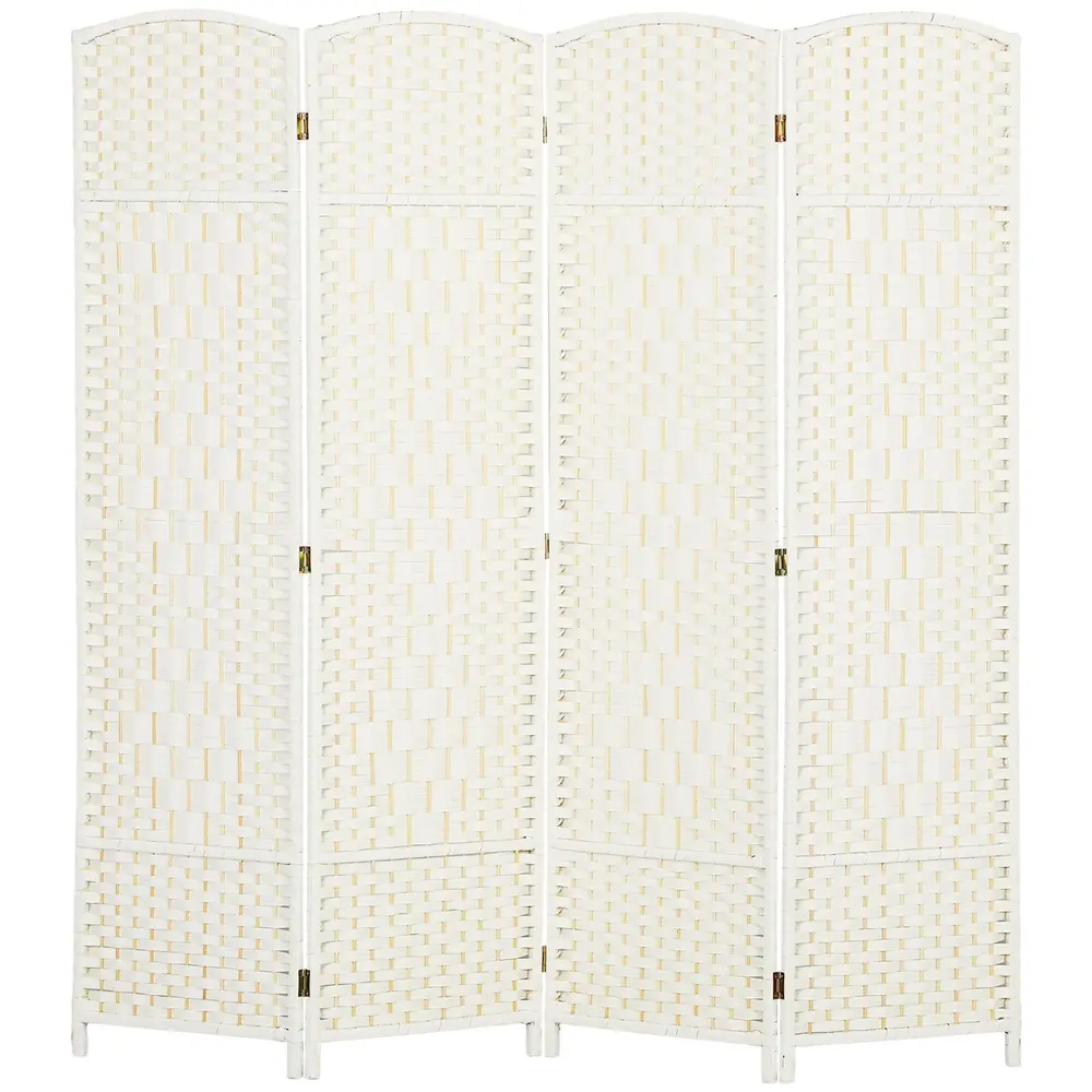 4-panels Rumsavdelare med Vikbar Skiljevägg och Vävmönster
