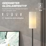 Golvlampa med Linneskärm, Metallstång och Fotkontakt, Vit
