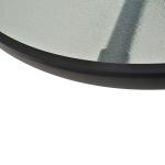 Runt Bistrobord Metall och Glas Elegant Trädgårdsbord med Parasollhål Väderbeständig Svart 80 Cm