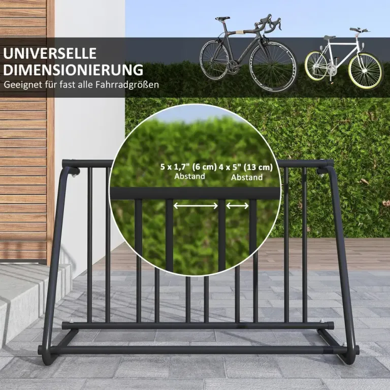 Cykelställ Cykelhållare Svart av Stål 114 x 58 x 75 cm