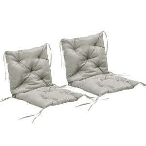 Sittdynor 2-pack med Bindband och Tjock Vaddering för Trädgårdsstolar Hållbar och Bekväm Ljusgrå Tyg för Altan och Uteplats 98 x 50 cm