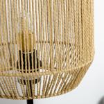 Lampor i Set om 2, Matchande Golv- och Bordslampa, Elegant Belysning med Linnéskärm för Vardagsrum, Natur/E27