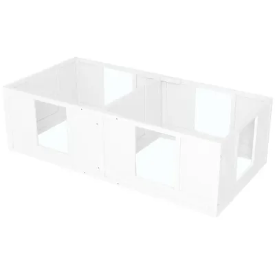 Valphage Valpstaket Vit av Plast för Små 164 x 80 x 48 cm