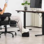 Fotstöd Fotpall Svart av Sammet för Kontor och Hemmakontor Ergonomiskt Stöd med Halkskydd