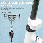 Barnskoter med Justerbart Styre, Stora Hjul, Parkeringsställ och Handbroms, 5-12 År, Vit