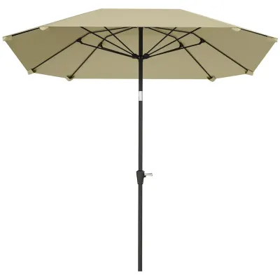 Parasoll Marknadsparaply Åttkantigt Beige 233 cm