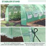 Växthus Polytunnel Grön av Stål och PE för Trädgård och Växter Walk-In med UV-Skydd och Upprullbar Kåpa 3,97 x 3 x 2 m