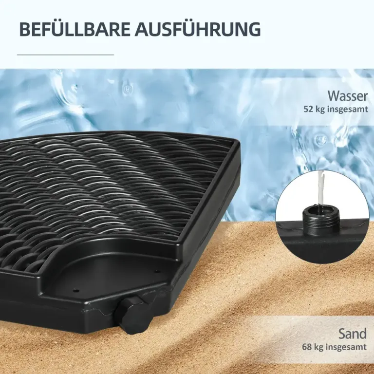Parasollvikt Svart av Hdpe för Fribärande Uv-skydd