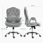 Kontorsstol Skrivbordsstol Ljusgrå av Konstläder och Metall för Kontor Ergonomisk och Höjdjusterbar Vridbar 120 kg