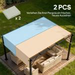 Reservtak till Pergola med UV-skydd och Vattenavvisande Yta för Terrass Hållbar och Prisvärd Ljusgrå Polyester 3 x 3 m