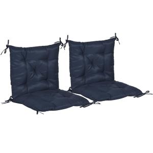 Sittdynor 2-pack med Bindband och Tjock Vaddering för Trädgårdsstolar Hållbar och Bekväm Mörkblå Tyg 98 x 50 cm