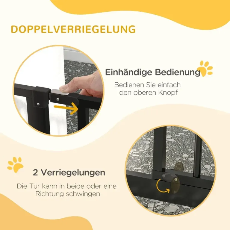 Hundgrind för Spännfäste Justerbar Bredd Svart