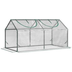 Litet Växthus med Fönster, Kompakt Drivhus i PVC, Transparent Odlingslåda för Småplantor, Transparent, 120 x 60 x 60 cm