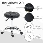 Rullpallar för Salong 2-Pack, Justerbara Snurrpallar i Konstläder, Bekväm Arbetsstol för Frisör och Klinik, Svart, 35,5 x 48-63 cm