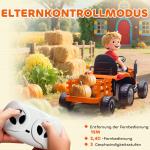 Elektrisk Åktraktor med Fjärrkontroll och Mjukstart för Barn 3-8 År, Orange