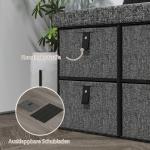 Sittbänk med 6 Skofack och Vadderad Sits i Linneoptik för Hall och Entré Ergonomisk och Stabil Grå MDF och Tyg för Hemmet