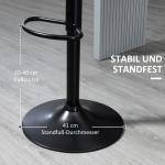 Barstolar i Konstläder 2-Pack, Snurrbara Köksstolar med Ryggstöd, Justerbar Höjd för Bar och Kök, Svart, 48,5 x 55,5 x 90-110 cm