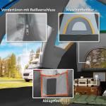 Campingtält Tunneltält för 5-6 Personer Ljusgrå av Polyester för Camping och Resor Vattentätt Familjetält 3000 mm