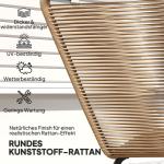 Solstol Solsäng Väderbeständig Trädgårdssäng Natur av Polyrotting för Balkong och Trädgård Relaxstol med UV-Skydd 176 x 58 x 82 cm