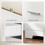 Vitrinskåp Högt Vit MDF och Glas för Vardagsrum och Kök Bokhylla med Lådor och Öppna Hyllor Elegant Förvaring och Display 180 cm