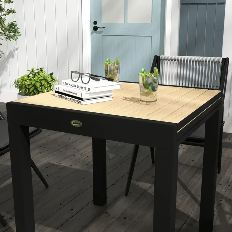 Trädgårdsbord Uteplatsbord Gul 81-162 x 80 x 75 cm