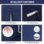 5-vägs Justerbar Bäddsoffa i Fuskmocka med Metallram och Kuddar, Marinblå