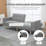 Bäddsoffa med Bäddfunktion och Bekväma Sittkuddar för Vardagsrum Ergonomisk och Prisvärd Grå Linneoptik 205 x 88 cm