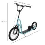 Barnskoter från 5 År Kickboard med Pneumatiska Däck 16/12 Tum Blå 135 X 58 X 88-94 Cm