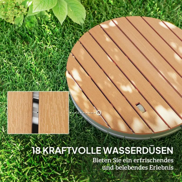 Utomhusduschset med Fontän Aluminiumbas Naturlig