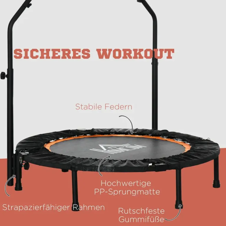 Studsmatta Fitness Rebounder Hopfällbar Svart 102 Cm