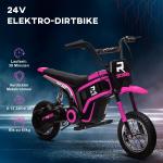 Elmotorcykel för Barn, 24V, med Horn, Ljus och Vridreglage, 8–16 km/h, 8–12 År, Rosa
