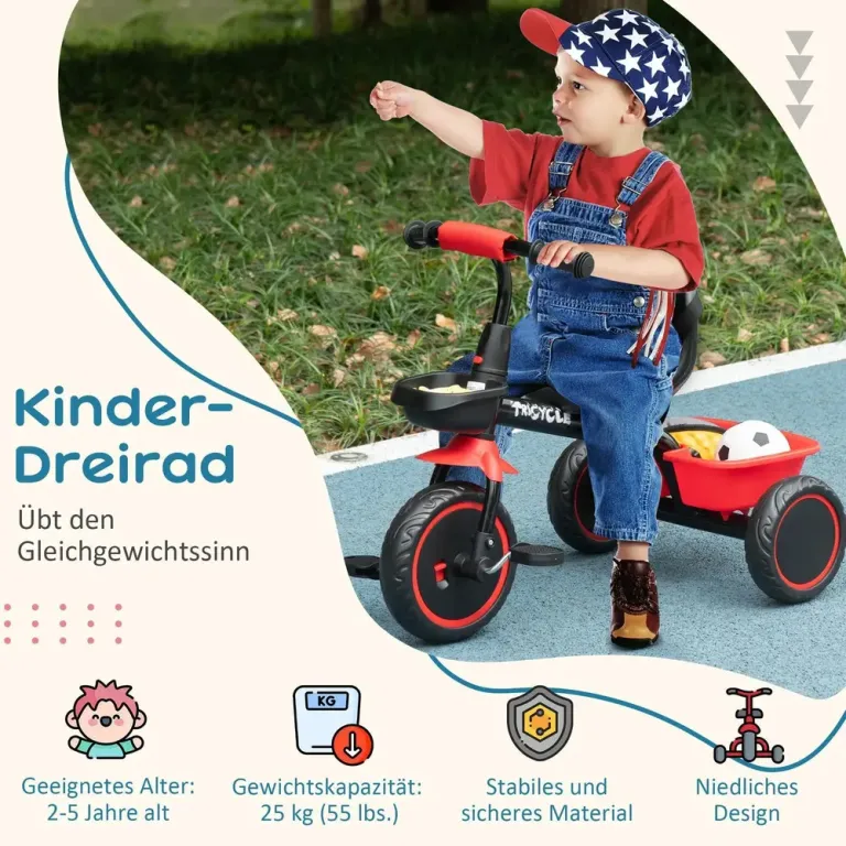 Trehjuling Barncykel Flerfärgad av Metall och Plast