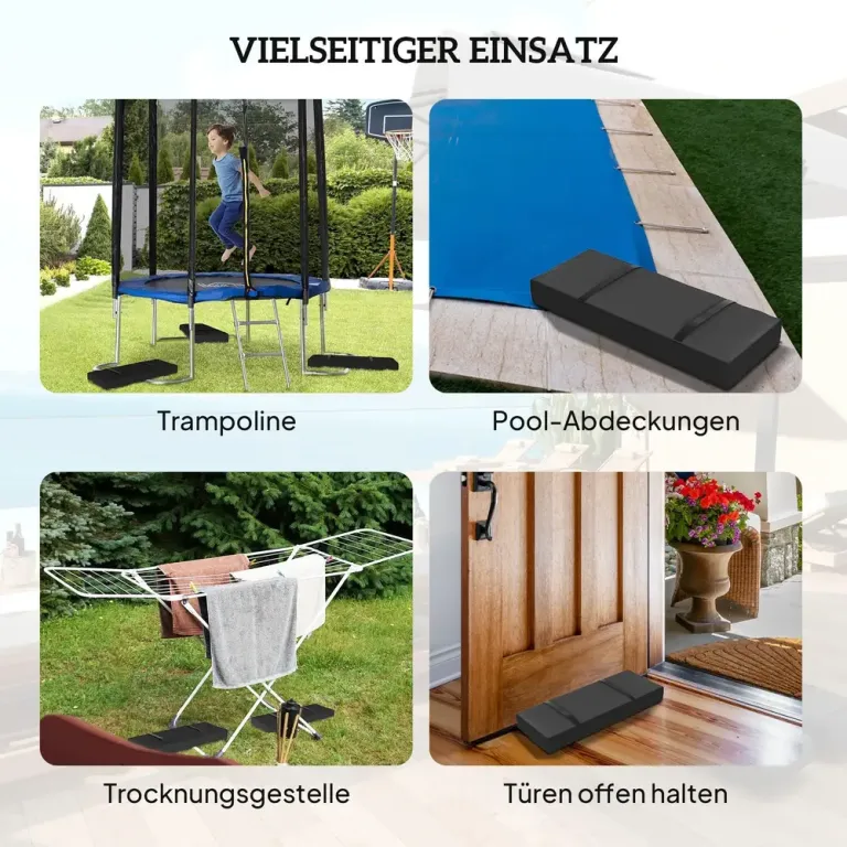 Sandsäckar Parasollvikter Set 2 Svart 600D Oxford