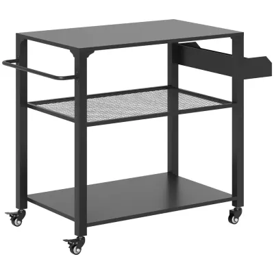 Grillvagn Serveringsvagn med Arbetsyta 105 x 50 x 79 cm