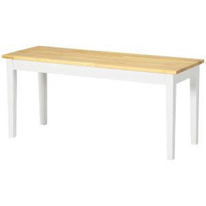 Bänk 2-Sits Bänk Vit av Furu för Matsal och Kök Lantlig Stil Lastkapacitet upp till 220 kg Robust Design 102 x 36 x 45 cm