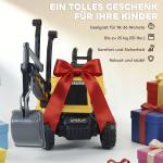 Grävmaskin Leksak Gul Plast för Barn 1.5 till 3 år Åkbil med Rörlig Skopa och Förvaring under Sitsen Rolig Lek och Motorikträning