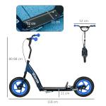 Sparkcykel för Barn med Justerbart Styre och Broms för Lek och Motion Stabil och Lättmonterad Blå Stål 2 Hjul