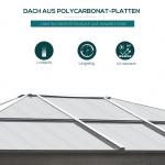 Hardtop Lusthus Paviljong Brun Beige Polyester och Aluminium med 4 Sidopaneler Flugnät och Genomskinligt PC-Tak 3,6 X 3 X 2,6 M