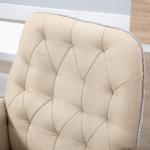 Modern Kontorsstol i Linnetyg, Höj- och Sänkbar Skrivbordsstol med Vippfunktion, Ergonomisk Arbetsstol för Hemmakontoret, Beige, 120 kg