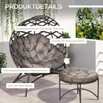 Hopfällbara Trädgårdsstolar 2-Pack, Bekväma Solstolar med Sidobord, Justerbar Ryggstöd för Avkoppling, Sand, 118 x 75 x 142 cm