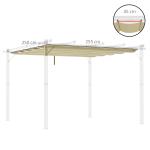 Ersättningstak Pergola Tak Vattentätt Solskydd Beige av Polyester för Trädgård och Uteplats Infällbart Tak med Dräneringshål 3 x 3 m