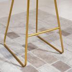 Barstolar i Sammet 2-Pack, Moderna Köksstolar med Ryggstöd och Fotstöd, Elegant Design med Guldiga Ben för Bar och Kök, Svart/Guld, 52,5 x 47 x 97 cm