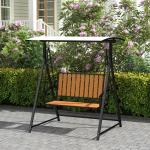 Hammock Trädgårdsgunga 2-Sits Svart av Tyg ve Metall för Trädgård ve Terrass Väderbeständig Gungbänk 240 kg 142 x 112 x 162 cm