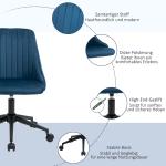 Ergonomisk Kontorsstol i Blått Tyg, Justerbar Snurrstol för Vardagsrum och Kontor, Bekväm Arbetsstol i Modern Design, Blå