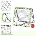 Fotbollsrebounder, Kickback-mål, Dubbelsidig Rebound, Justerbar i 5 Nivåer, Metall, Grön + Svart, 75 x 75 x 64 cm